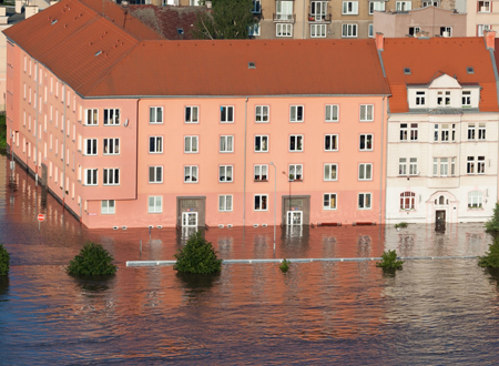 Flooded houses