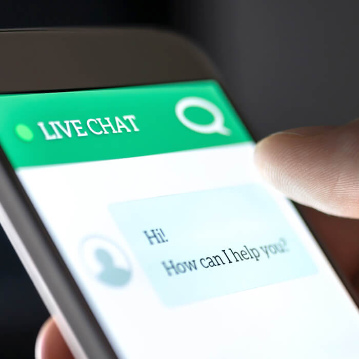 Iphone with live chat facility